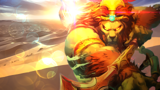 Lion sword sky clouds water - his hand and a sky background free wallpaper
