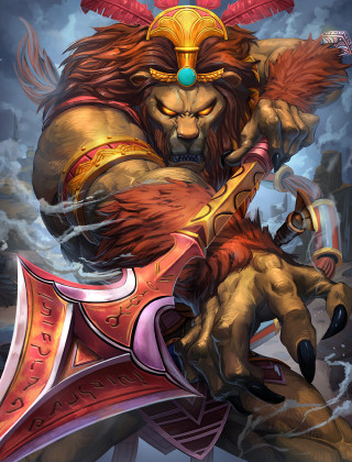 Lion sword helmet air clouds - the air free wallpaper
