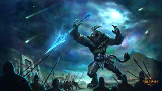 Man holding sword crowd dark - a painting of a man holding free wallpaper
