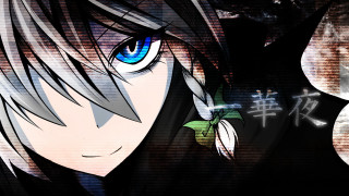 Anime blueeyes blackshirt flower aliceprin - his hair free wallpaper