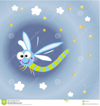 Cartoon dragon flying sky stars - firefly free wallpaper