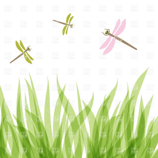 Dragonflies greenfield pinkflowers environmentalart storybookillustration - storybook illustration free wallpaper