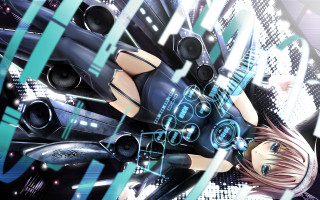 Futuristic girl cyberpunk blue eyes - cybernetic free wallpaper