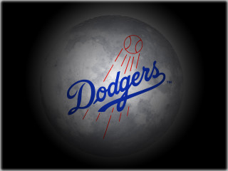 Dodgers logo ball black background - moon free wallpaper