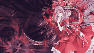 Woman red dress red bow 3 - a red ribbon free wallpaper