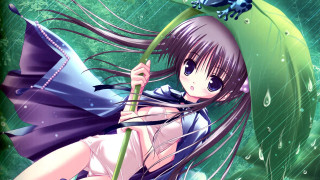 Girl umbrella rain frog shoulder - a frog free wallpaper