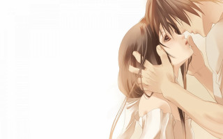 Couple kissing white background image - a white background behind them free wallpaper