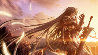 Woman long hair holding sword 4 - a sword and a sword free wallpaper