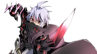 White hair sword red light 2 - a red light behind them free wallpaper