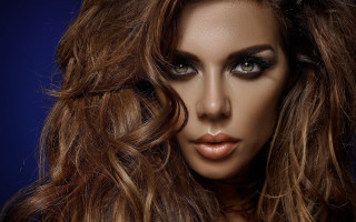 Woman long hair serious look 2 - long hair and makeup free wallpaper