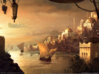 City boat castle water bird - christophe vacher free wallpaper