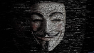 Mask words face mustache surrounding - free cyberpunk wallpaper