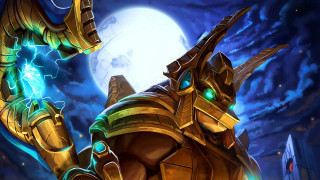 Giant robot glowing eyes moonlight - a full moon sky free wallpaper