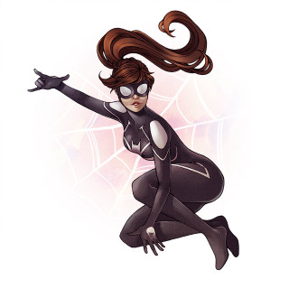 Flying woman black catsuit heroine - leg free wallpaper