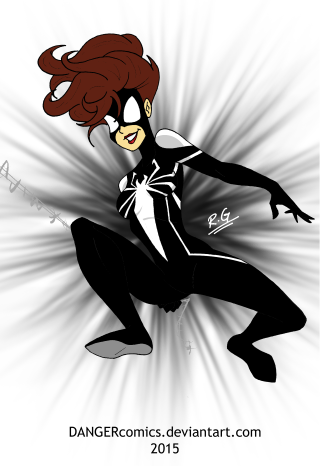 Woman spider suit drawing spider - her chest free wallpaper