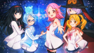 Girls white dresses galaxy background - a group of girls free wallpaper