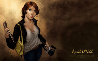 Woman camera knife brown background - art station free wallpaper