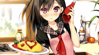 Girl holding wine plate food - cake free wallpaper
