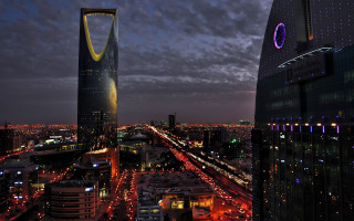 City skyline tall building night 14 - traffic free wallpaper