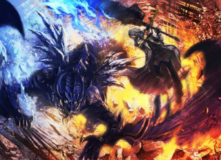 Couple dragon ride fire sky - building free wallpaper for desktop