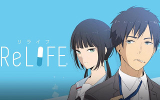 Anime couple relief blue background - a couple of anime characters free wallpaper