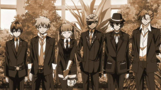 Group boys suits tree formal - a tree and bushes free wallpaper
