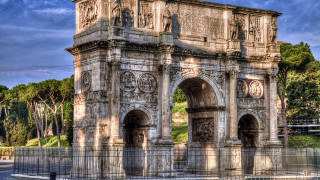 Large stone structure clock tower - achille leonardi free wallpaper