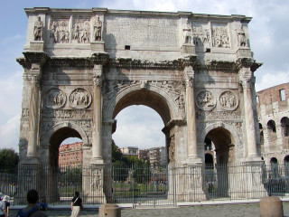Stone arch statues fence people - achille leonardi free wallpaper