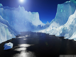Large iceberg lake mountains icebergs - a large iceberg free wallpaper
