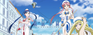 Anime characters city street sky - two anime character free wallpaper