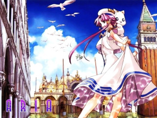 Woman dress cat city clock - overhead free wallpaper