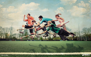 Lacrosse game group field sky - a group of people playing free wallpaper