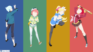 Anime characters outfits colors four - flat color free wallpaper
