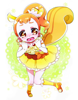 Cartoon character yellow dress big - a big smile free wallpaper
