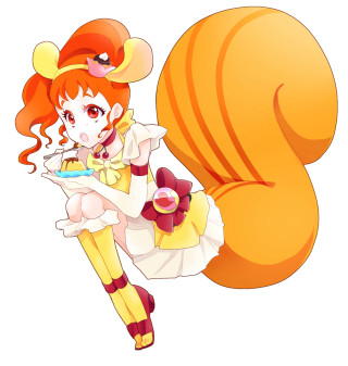 Cartoon girl plate food ponytail - chippy free wallpaper