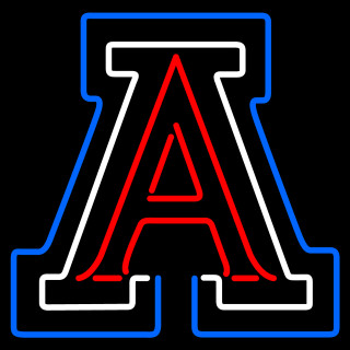 Neon letter red blue outline - de stijl free wallpaper