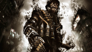 Skeleton man gun city clocktower - a gun in a city street free wallpaper