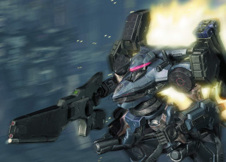 Futuristic fighter jet flying missile - mecha free wallpaper