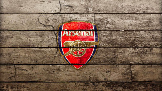 Wooden wall red blue emblem - art free wallpaper