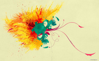 Flower paint splash petals leaves - a splash of paint free wallpaper