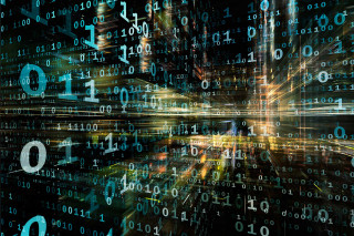 Digital numbers city night cybernetics - cybernetic free wallpaper