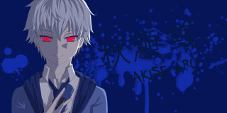 Man red eyes blue background - a red eye free wallpaper