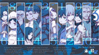 Anime characters numbers blue background - epic scale free wallpaper