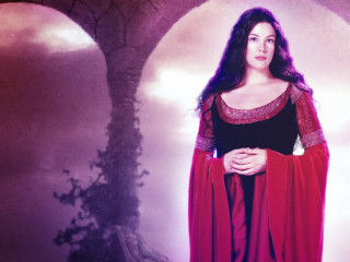 Woman red cape black dress - a red cape free wallpaper