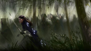 Woman forest sword people background - cedric peyravernay free wallpaper