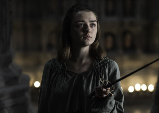 Woman sword dark room wall - the wall behind her free wallpaper