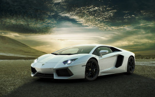 White sports car cloudy sky 16 - a road under a cloudy sky free wallpaper