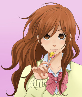 Girl long brown hair toothbrush - a smile free wallpaper