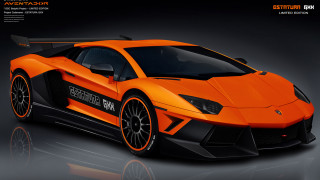 Orange sports car black background - nice free wallpaper