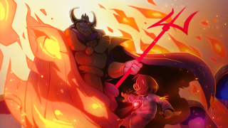 Cartoon man sword demon flame - heroic free wallpaper